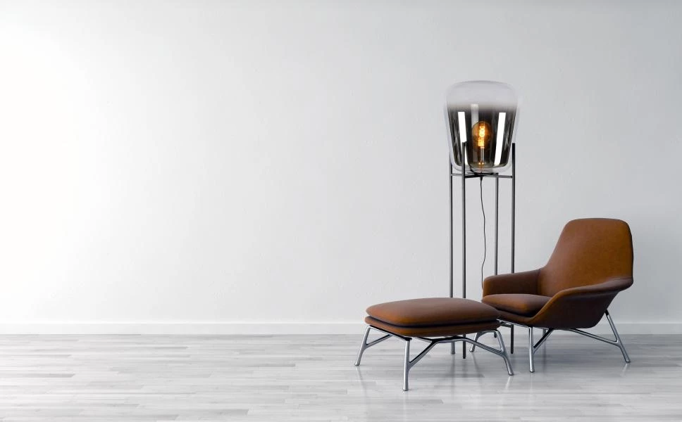 Lucide GLORIO - Lampadaire - Ø 45 cm - 1xE27 - Noir - ambiance 1